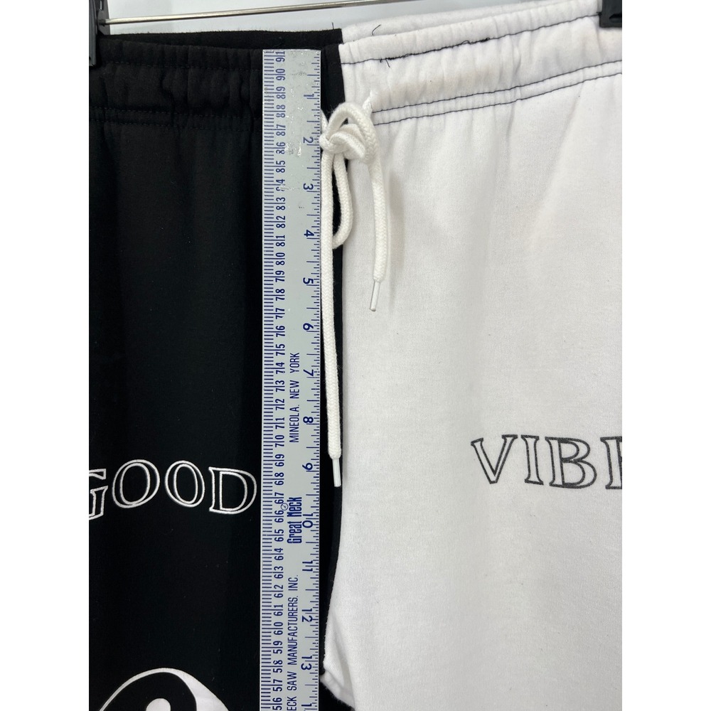 Brooklyn‎ Cloth Good Vibes Yin Yang Split Black White Sweatpants Joggers Large - Picture 4 of 9